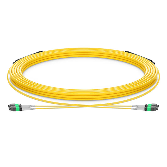 30m (98ft) MTP® Trunk Cable, MTP®-8 APC (Male) to MTP®-8 APC (Male), 16 Fibers, Single Mode (OS2), Plenum (OFNP), 0.35dB Max, Type B, Double Jacket, Yellow