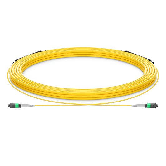 30m (98ft) MTP® Trunk Cable, MTP®-8 APC (Male) to MTP®-8 APC (Male), 8 Fibers, Single Mode (OS2), Plenum (OFNP), 0.35dB Max, Type B, Double Jacket, Yellow