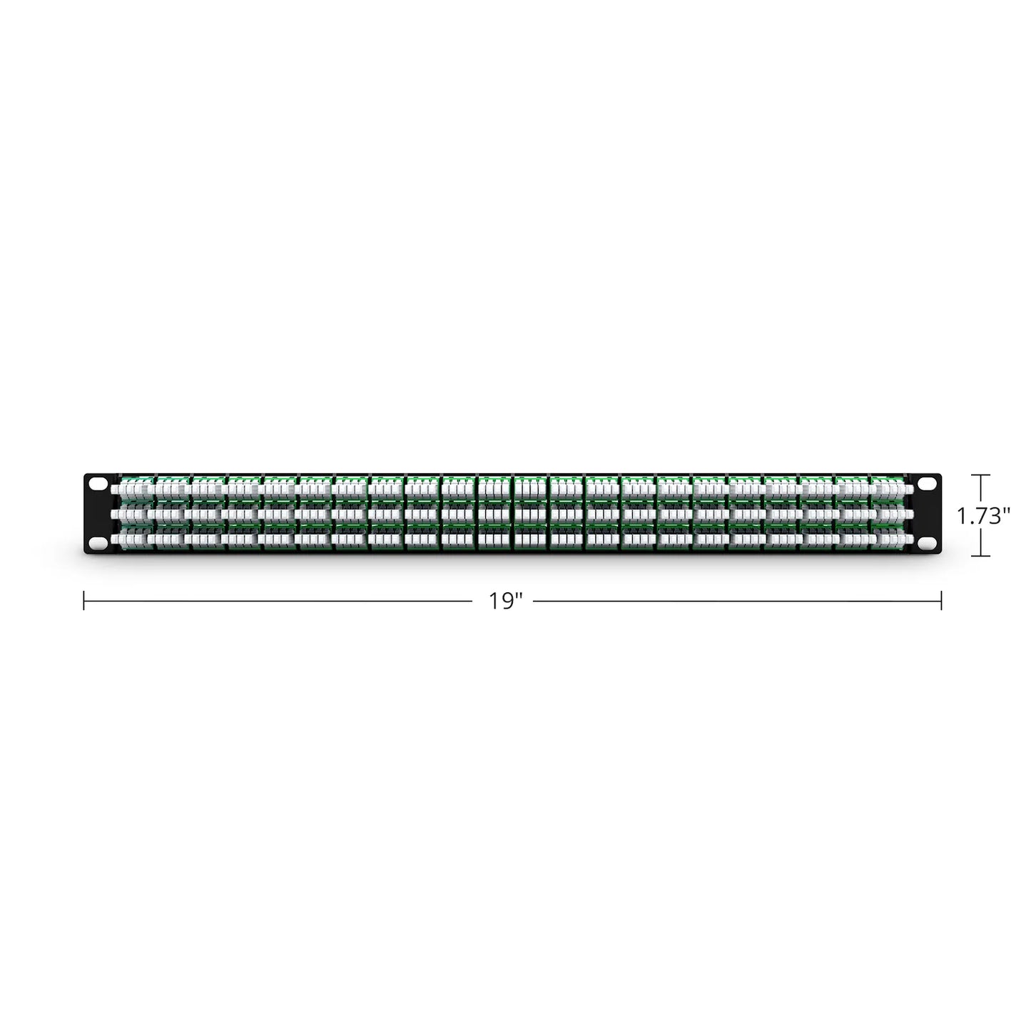 1U 19'' Ultra High Density Fiber Adapter Panel with Rear Cable Manager, OS2 Single Mode, 66 x 4-Port MMC-12/16/24 (Green) Adapter