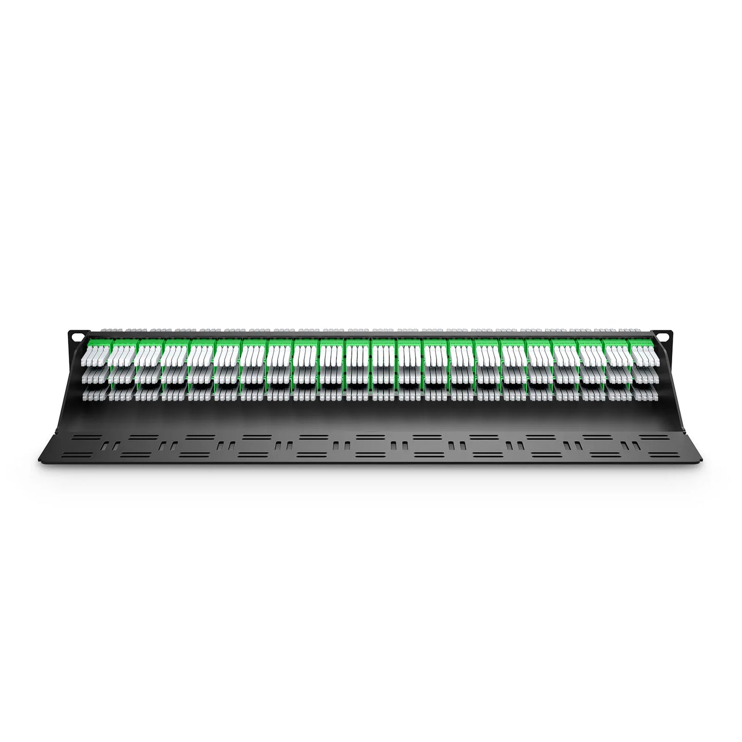 1U 19'' Ultra High Density Fiber Adapter Panel with Rear Cable Manager, OS2 Single Mode, 66 x 4-Port MMC-12/16/24 (Green) Adapter