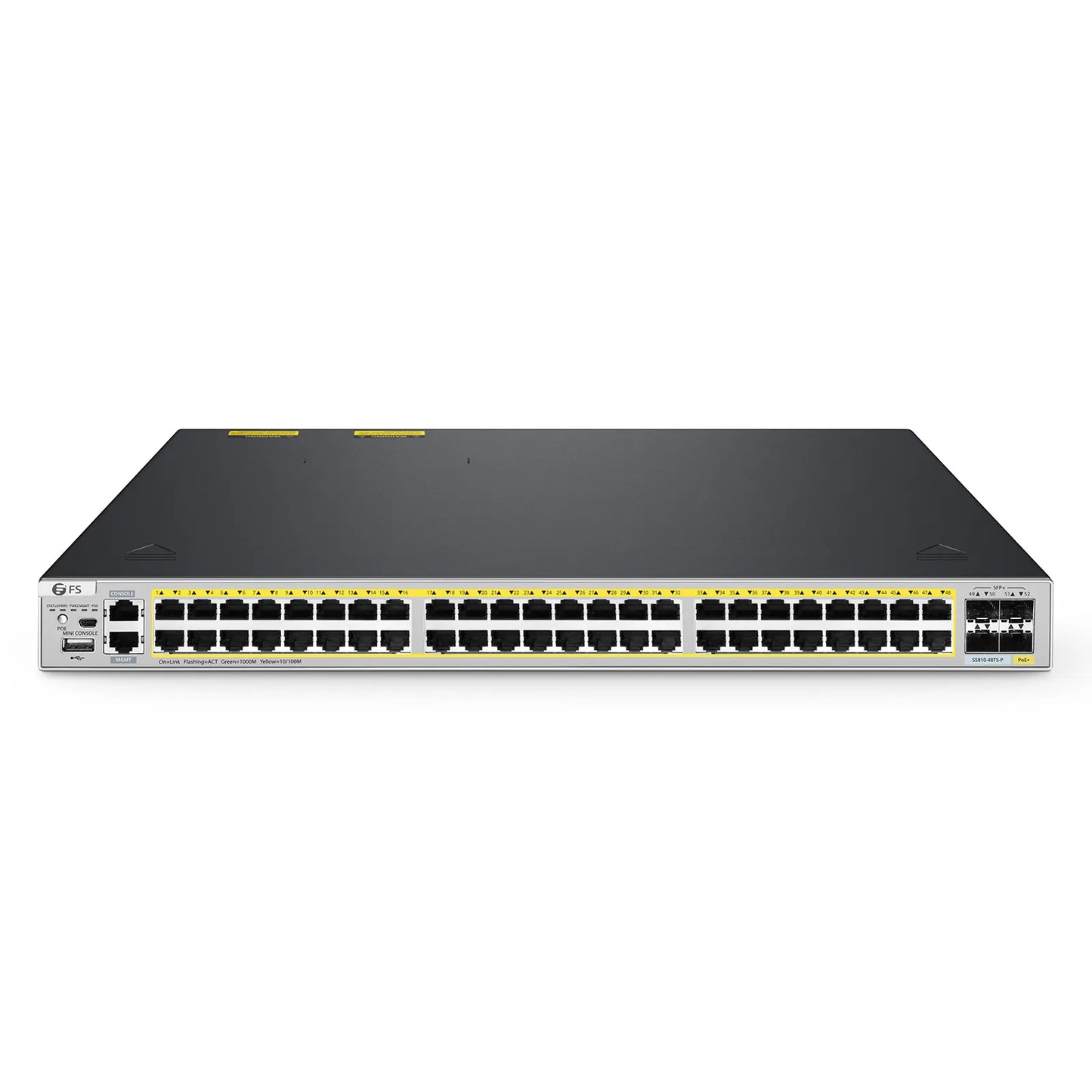 S5810-48TS-P, 48-Port Gigabit Ethernet L3 PoE+ Switch, 48 x PoE+ Ports @740W, with 4 x 10Gb SFP+ Uplinks, PicOS®, Support MLAG, Broadcom Chip