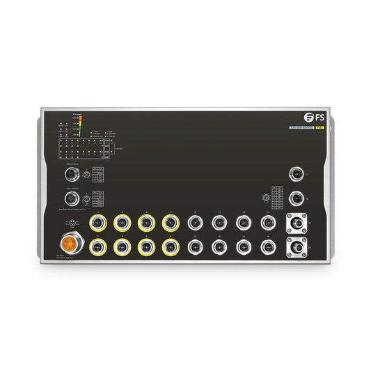 IES5100W-8U8T4XD, 16-Port Gigabit Ethernet L3 Managed Industrial PoE+ Switch, 8 x PoE+ Ports@100W, 8 x 10/100/1000BASE-T M12, 2 x 10GBASE-T M12, with 2 x 10Gb Q-ODC, -40 to 70°C Operating Temperature