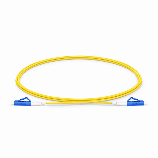 2m (7ft) Fiber Patch Cable, 1 Fiber, LC UPC Simplex to LC UPC Simplex, Single Mode (OS2), Riser (OFNR), 1.2mm, Tight-Buffered, Yellow
