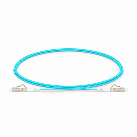 2m (7ft) Fiber Patch Cable, 1 Fiber, LC UPC Simplex to LC UPC Simplex, Multimode (OM4), Riser (OFNR), 1.2mm, Tight-Buffered, Aqua