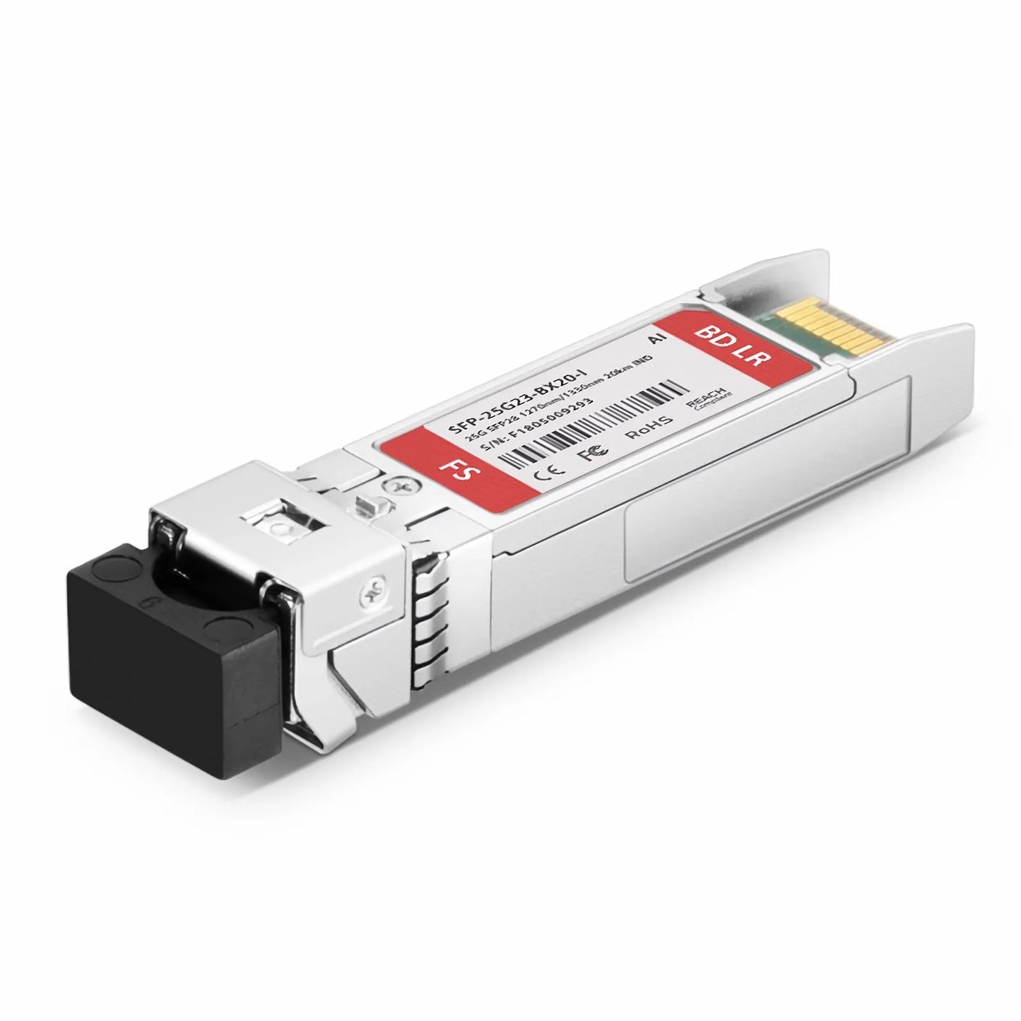 Arista Networks Compatible 25GBASE-U SFP28 BiDi 1270nm-TX/1330nm-RX 20km DOM Simplex LC/UPC SMF Optical Transceiver Module (Industrial)