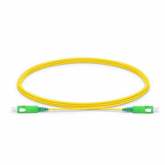 3m (10ft) Fiber Patch Cable, 1 Fiber, SC APC Simplex to SC APC Simplex, Single Mode (OS2), Riser (OFNR), 1.2mm, Tight-Buffered, Yellow