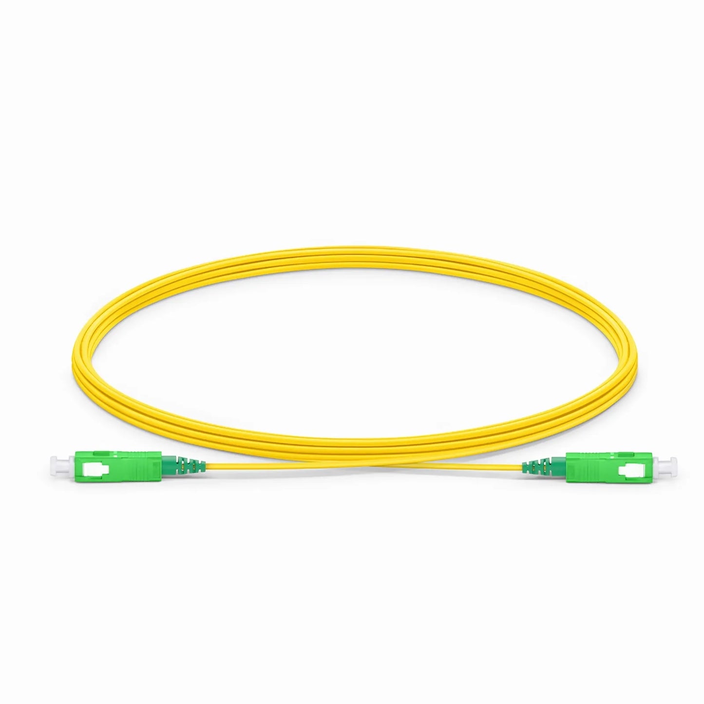 3m (10ft) Fiber Patch Cable, 1 Fiber, SC APC Simplex to SC APC Simplex, Single Mode (OS2), Riser (OFNR), 1.2mm, Tight-Buffered, Yellow