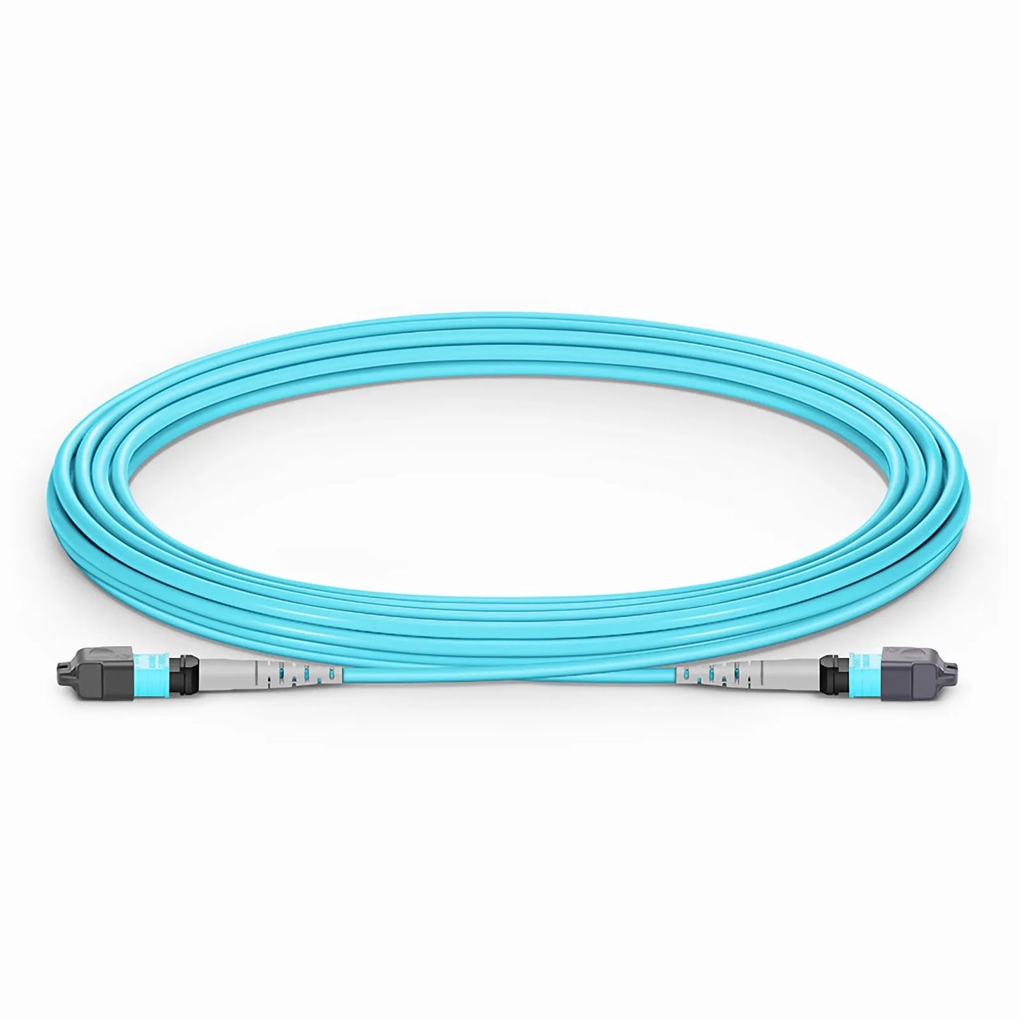 5m (16ft) MTP® Jumper, MTP®-8 UPC (Female) to MTP®-8 UPC (Female), 8 Fibers, Multimode (OM3), Plenum (OFNP), 0.35dB Max, Type B, Aqua