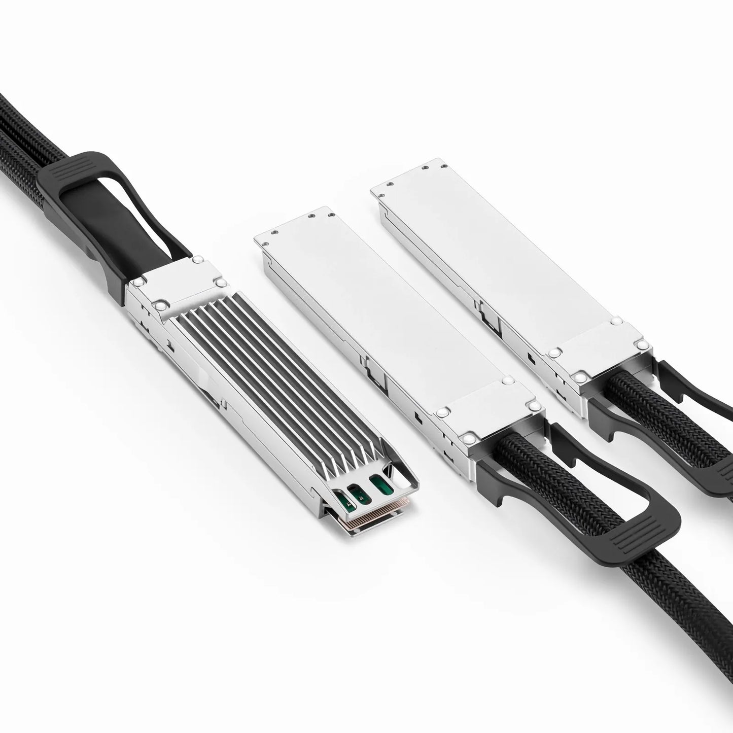 2m (7ft) NVIDIA/Mellanox MCA7J60-N002 Compatible 800G OSFP 8 x 100G PAM4 Finned Top to 2 x 400G OSFP 4 x 100G PAM4 Flat Top Ethernet Active Direct Attach Copper Breakout Cable