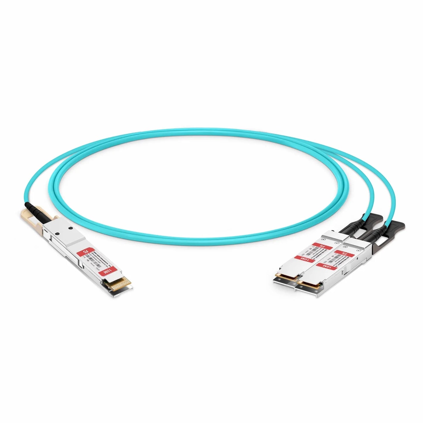 10m (33ft) HPE Aruba Networks Compatible 200G QSFP-DD 8 x 25G NRZ to 2 x 100G QSFP28 4 x 25G NRZ Active Optical Breakout Cable