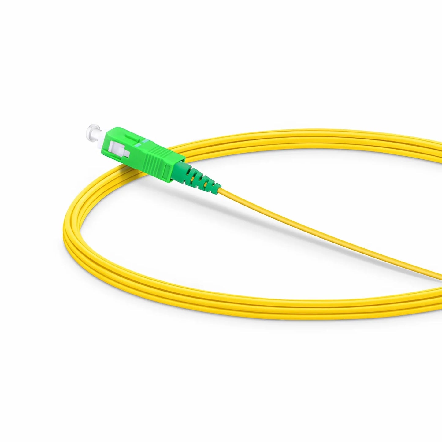 3m (10ft) Fiber Patch Cable, 1 Fiber, SC APC Simplex to SC APC Simplex, Single Mode (OS2), Riser (OFNR), 1.2mm, Tight-Buffered, Yellow