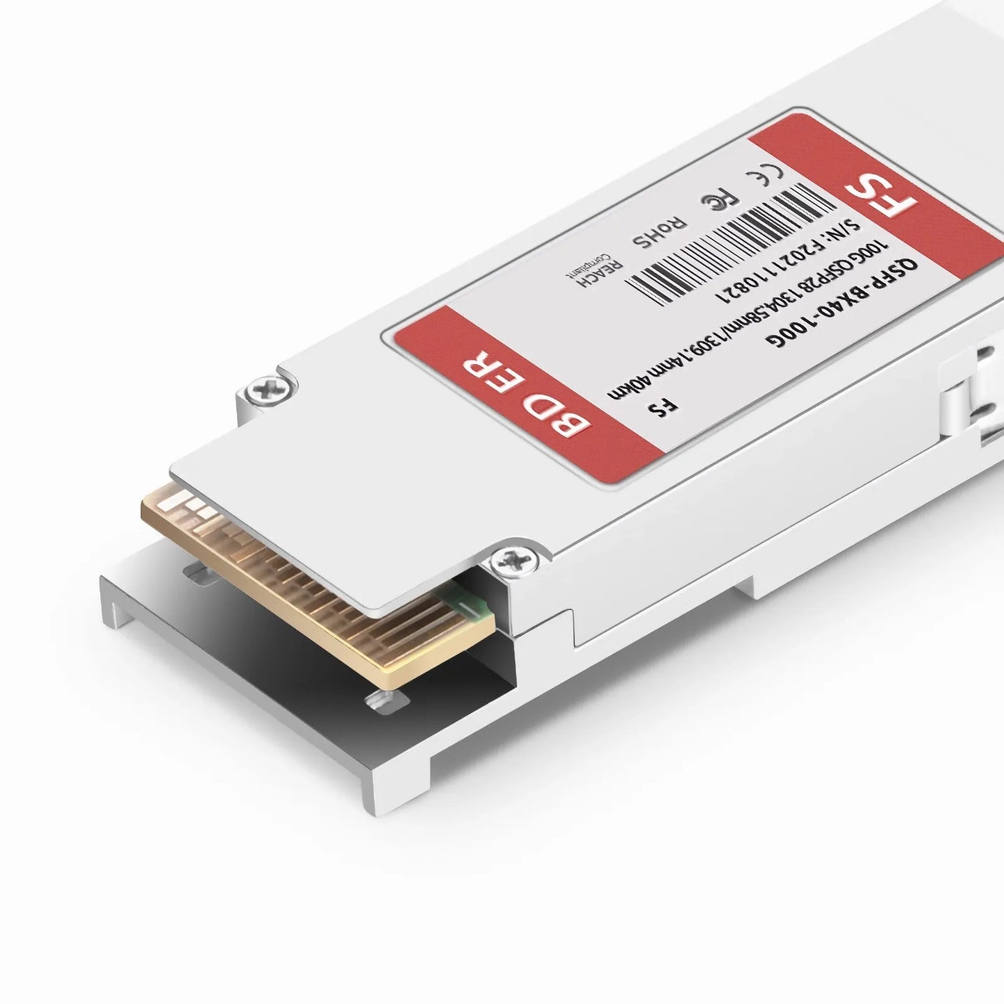 100GBASE-BX40-U QSFP28 BiDi 4 x 25G NRZ 1304.58nm-TX/1309.14nm-RX 40km DOM Simplex LC/UPC SMF Optical Transceiver Module for FS Switches