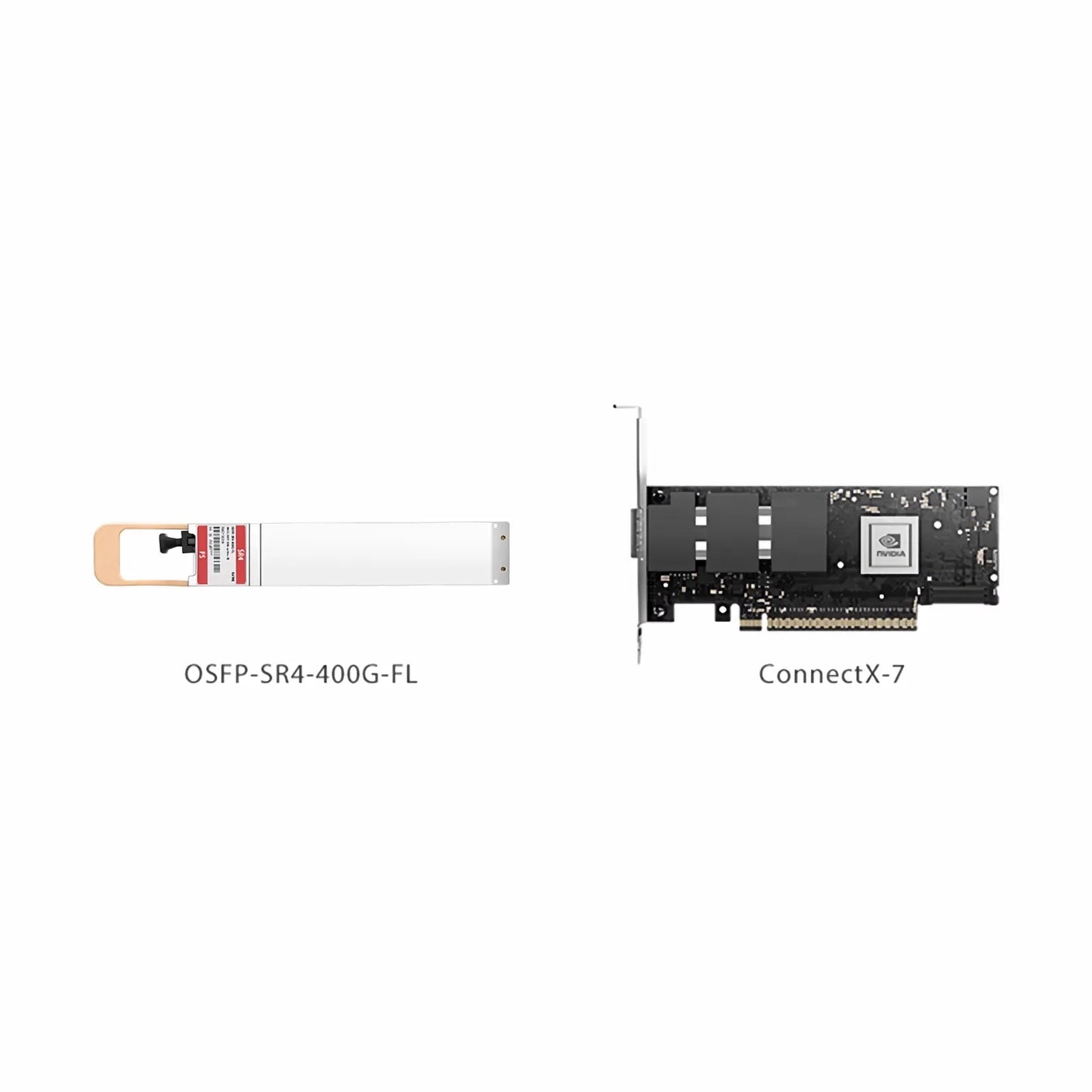 NVIDIA/Mellanox MMA4Z00-NS400 Compatible 400GBASE-SR4 OSFP Flat Top 4 x 100G PAM4 850nm 50m DOM MPO-12/APC MMF InfiniBand NDR Optical Transceiver Module for ConnectX-7 HCA