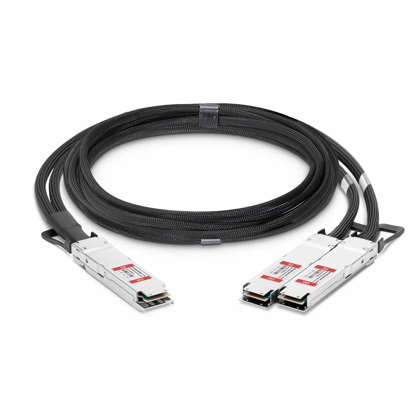 5m (16ft) NVIDIA/Mellanox MCA7J60-N005 Compatible 800G OSFP 8 x 100G PAM4 Finned Top to 2 x 400G OSFP 4 x 100G PAM4 Flat Top InfiniBand NDR Active Direct Attach Copper Breakout Cable for Quantum-2 Switches and ConnectX-7 HCA