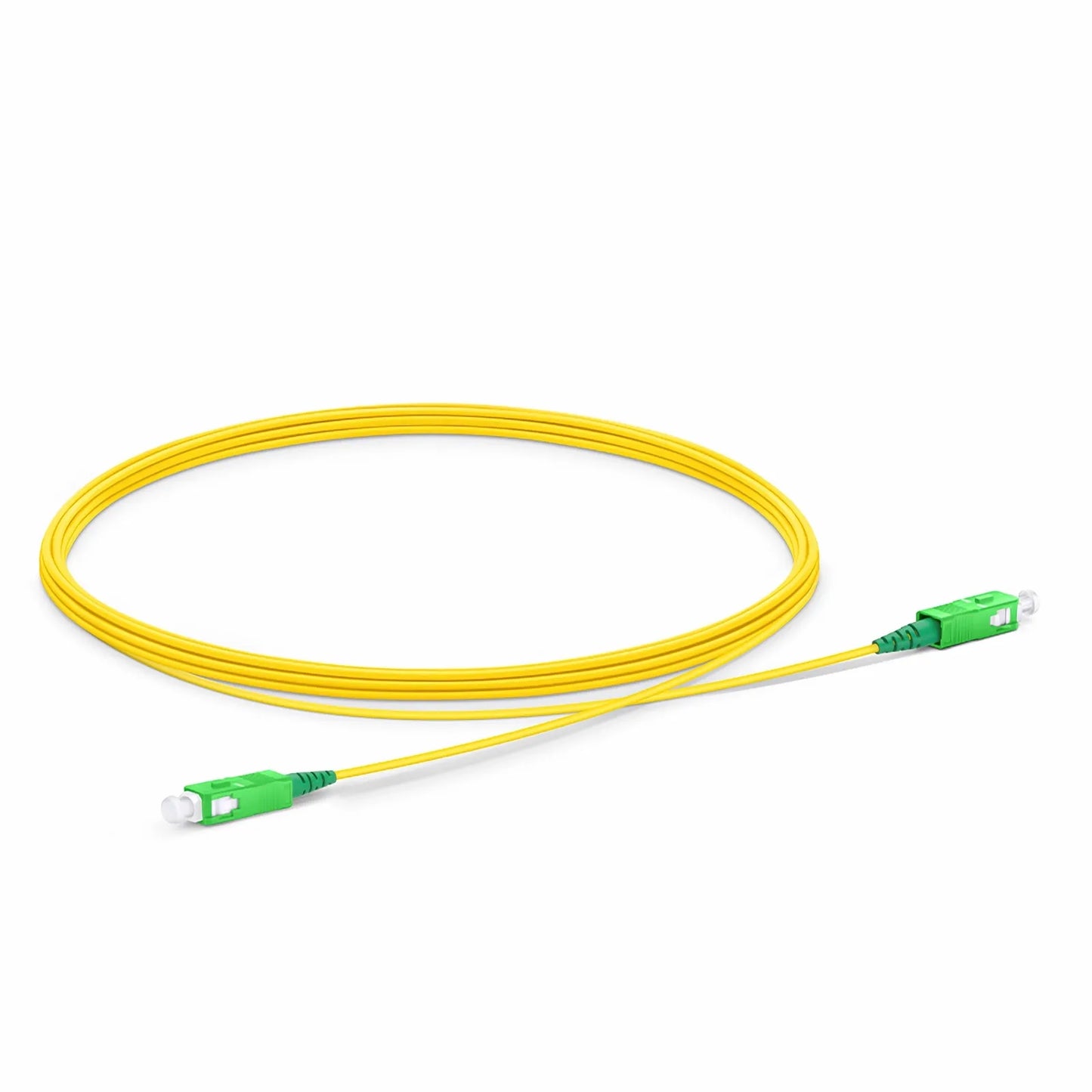 3m (10ft) Fiber Patch Cable, 1 Fiber, SC APC Simplex to SC APC Simplex, Single Mode (OS2), Riser (OFNR), 1.2mm, Tight-Buffered, Yellow
