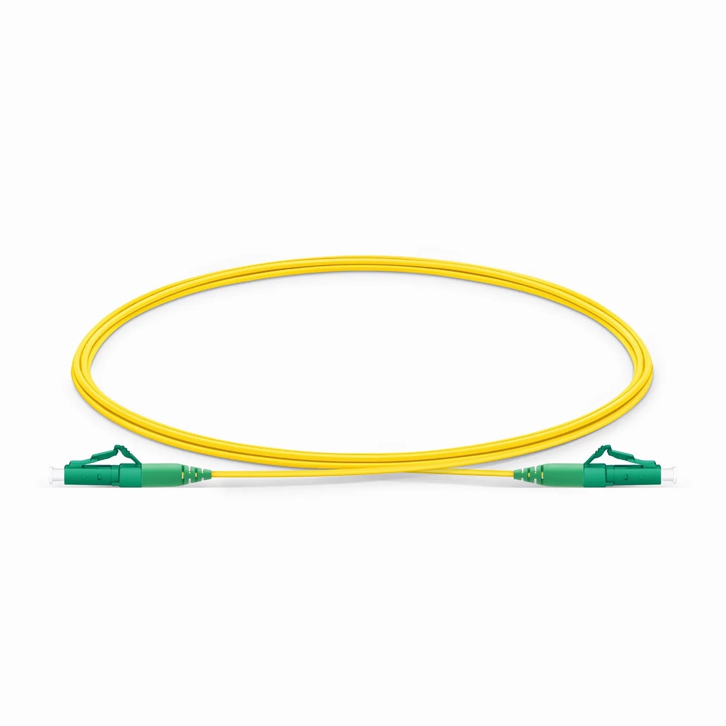 2m (7ft) Fiber Patch Cable, 1 Fiber, LC APC Simplex to LC APC Simplex, Single Mode (OS2), Riser (OFNR), 1.2mm, Tight-Buffered, Yellow