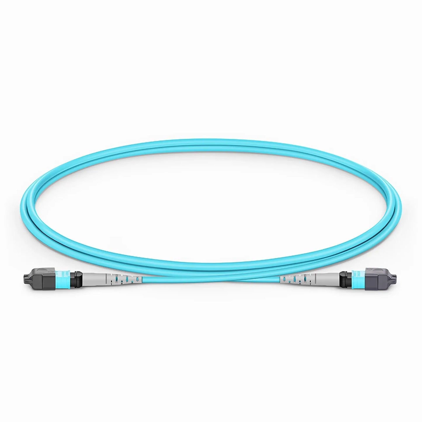 1m (3ft) MTP® Jumper, MTP®-8 UPC (Female) to MTP®-8 UPC (Female), 8 Fibers, Multimode (OM3), Plenum (OFNP), 0.35dB Max, Type B, Aqua