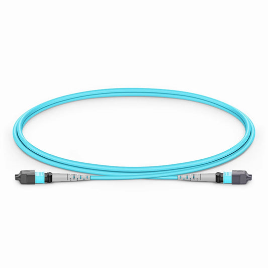 1m (3ft) MTP® Jumper, MTP®-8 UPC (Female) to MTP®-8 UPC (Female), 8 Fibers, Multimode (OM3), Plenum (OFNP), 0.35dB Max, Type B, Aqua