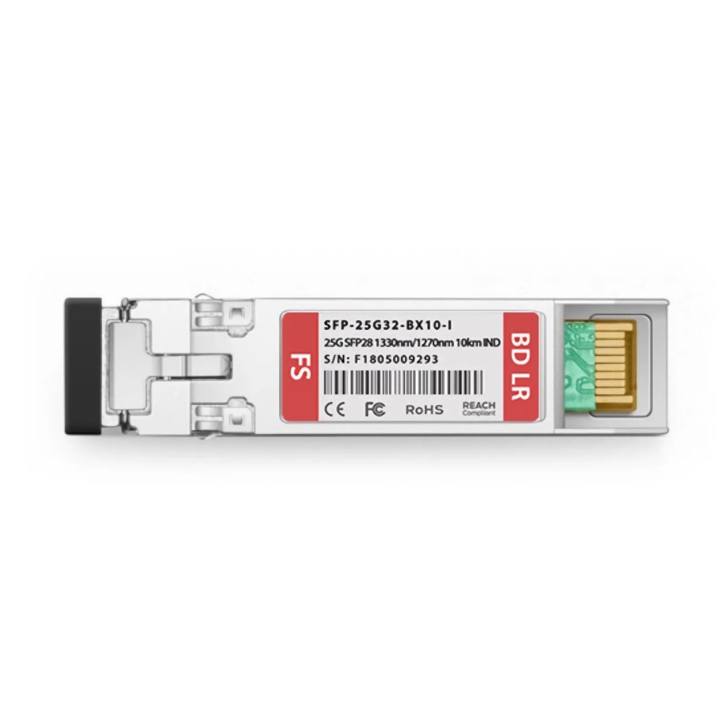 Cisco Compatible 25GBASE-D SFP28 BiDi 1330nm-TX/1270nm-RX 10km DOM Simplex LC/UPC SMF Optical Transceiver Module (Industrial)