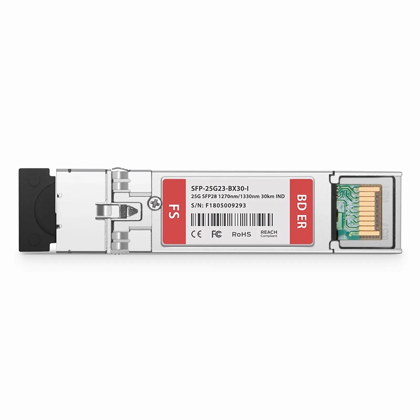 Cisco Compatible 25GBASE-U SFP28 BiDi 1270nm-TX/1310nm-RX 30km DOM Simplex LC/UPC SMF Optical Transceiver Module (Industrial)