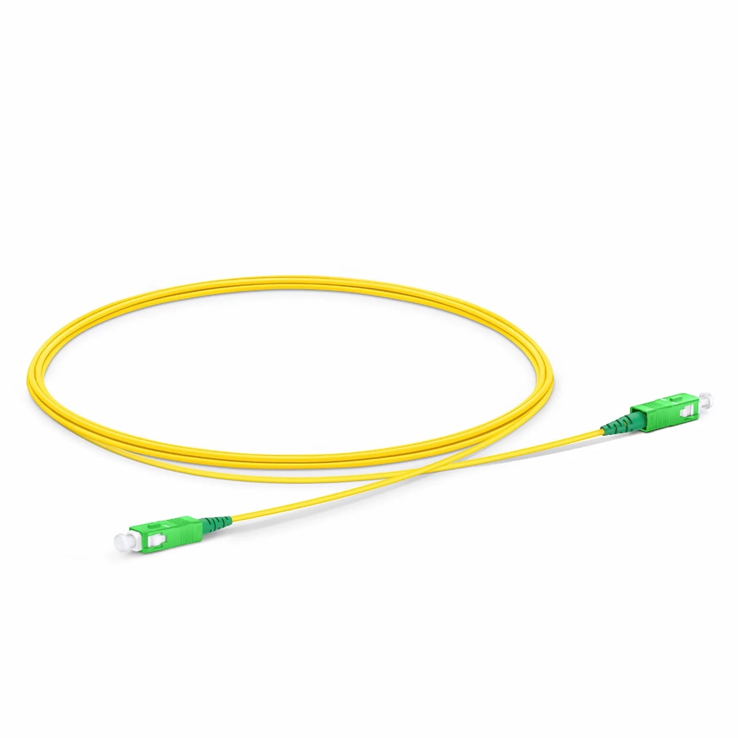 2m (7ft) Fiber Patch Cable, 1 Fiber, SC APC Simplex to SC APC Simplex, Single Mode (OS2), LSZH, 1.2mm, Tight-Buffered, Yellow