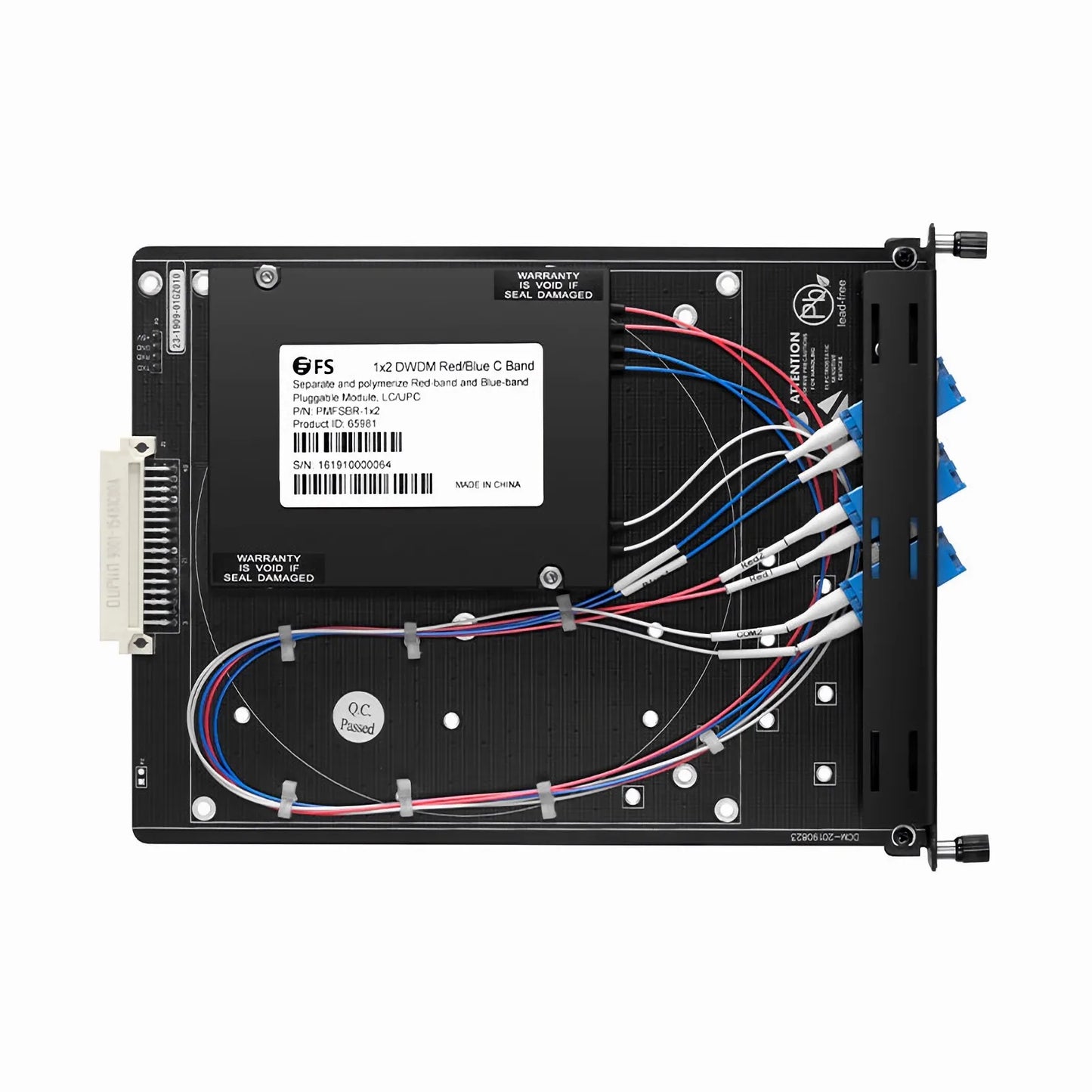 FSBR-1x2, Customized 1 x 2 Single Fiber DWDM Splitter Red/Blue C-band Filter