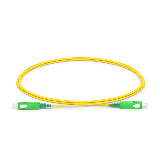 2m (7ft) Fiber Patch Cable, 1 Fiber, SC APC Simplex to SC APC Simplex, Single Mode (OS2), Riser (OFNR), 1.2mm, Tight-Buffered, Yellow