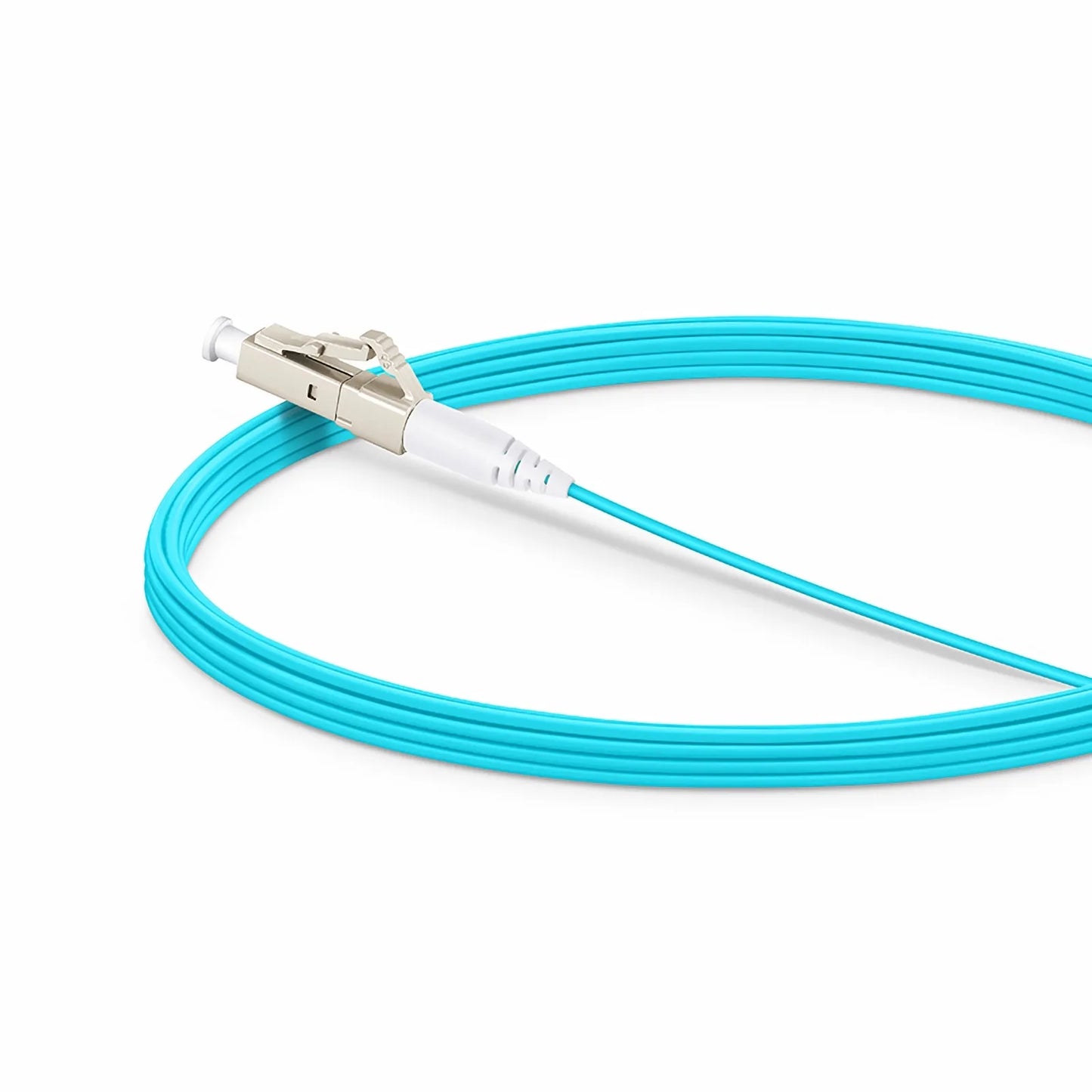 5m (16ft) Fiber Patch Cable, 1 Fiber, LC UPC Simplex to LC UPC Simplex, Multimode (OM4), Riser (OFNR), 1.2mm, Tight-Buffered, Aqua