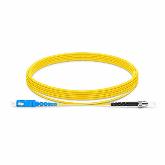 5m (16ft) Fiber Patch Cable, 1 Fiber, SC UPC Simplex to ST UPC Simplex, Single Mode (OS2), Riser (OFNR), 1.6mm, Tight-Buffered, Yellow