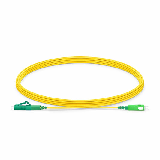 5m (16ft) Fiber Patch Cable, 1 Fiber, LC APC Simplex to SC APC Simplex, Single Mode (OS2), Riser (OFNR), 1.2mm, Tight-Buffered, Yellow