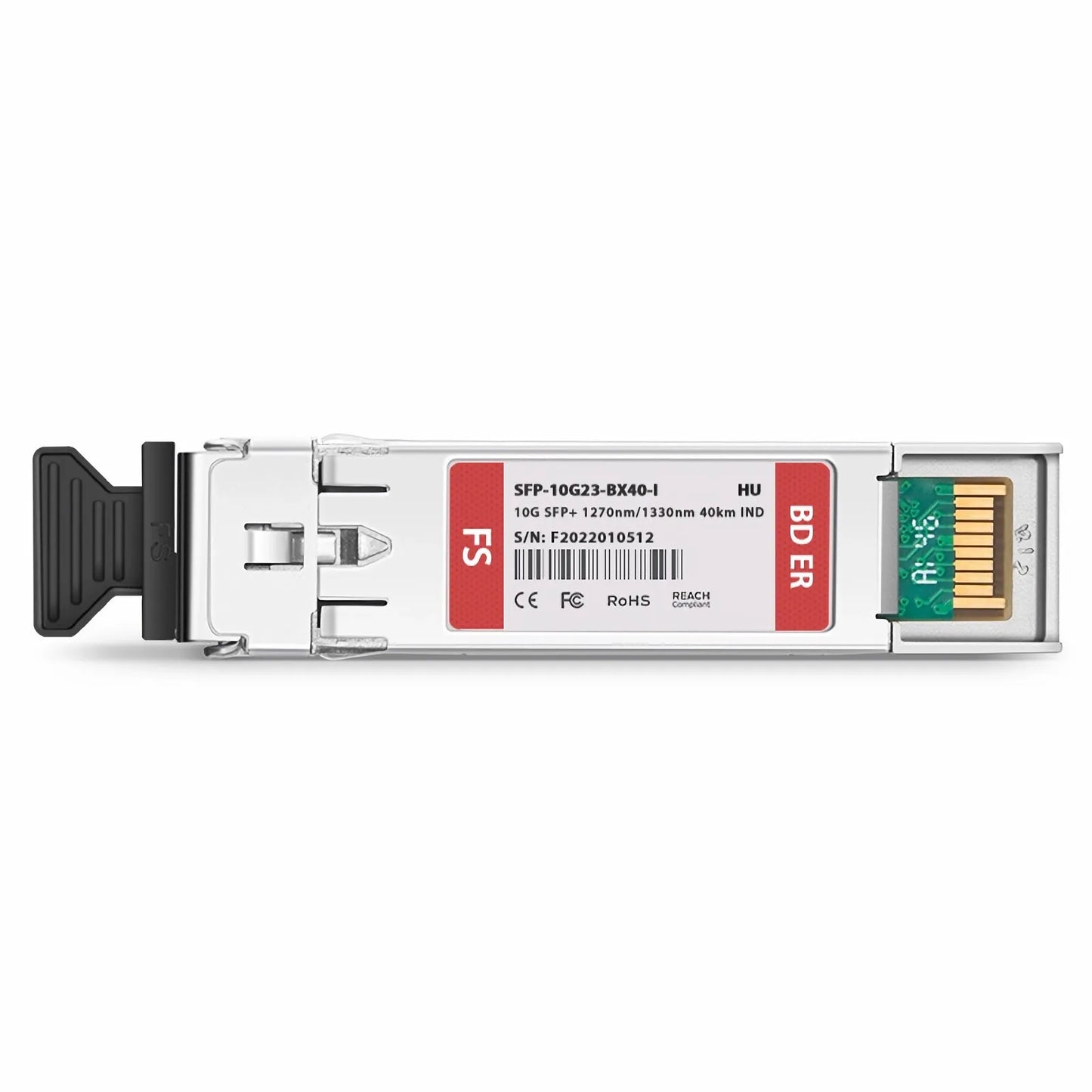 HW Compatible 10GBASE BiDi SFP+ 1270nm-TX/1330nm-RX 40km DOM Simplex LC/UPC SMF Optical Transceiver Module (Industrial)