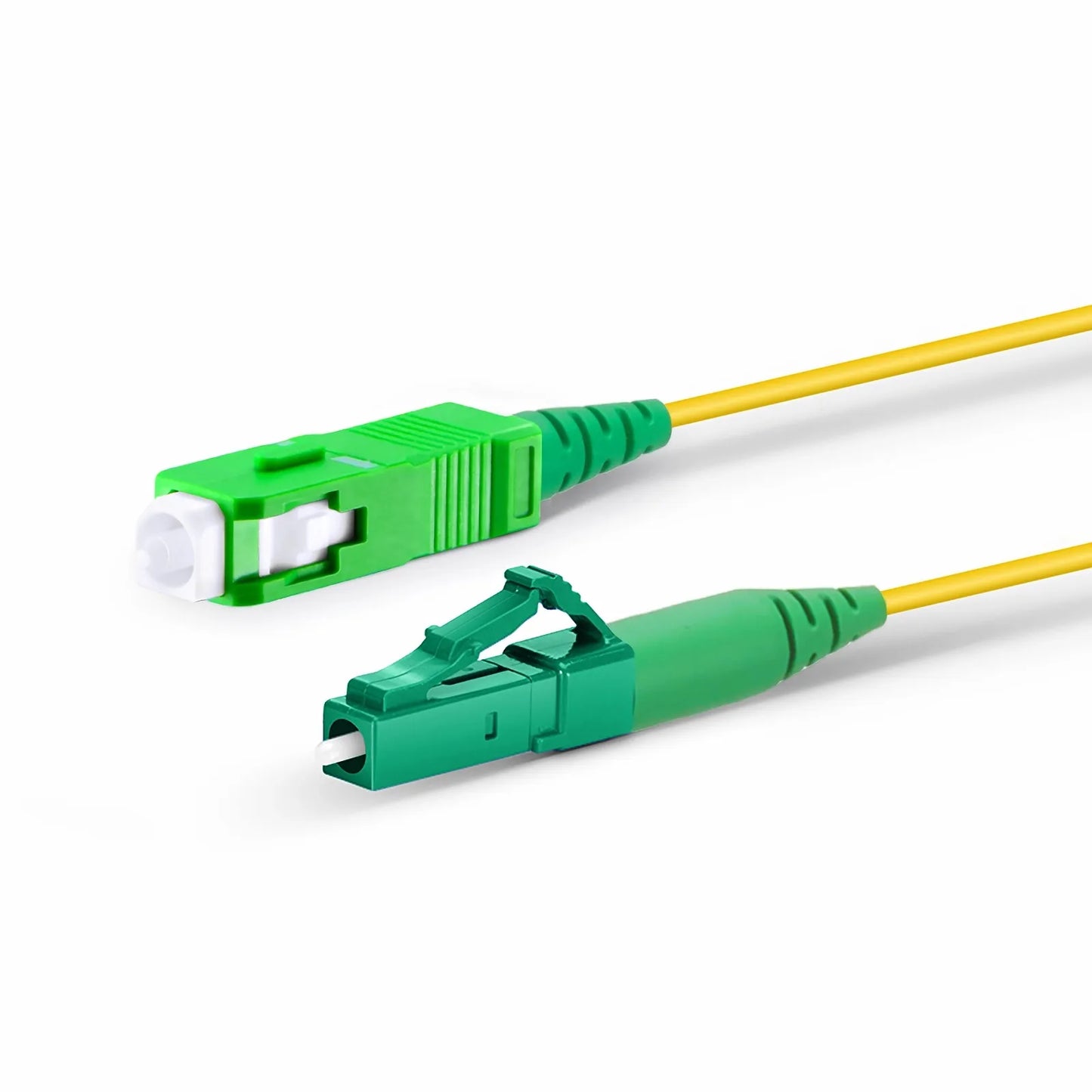 3m (10ft) Fiber Patch Cable, 1 Fiber, LC APC Simplex to SC APC Simplex, Single Mode (OS2), Riser (OFNR), 1.2mm, Tight-Buffered, Yellow