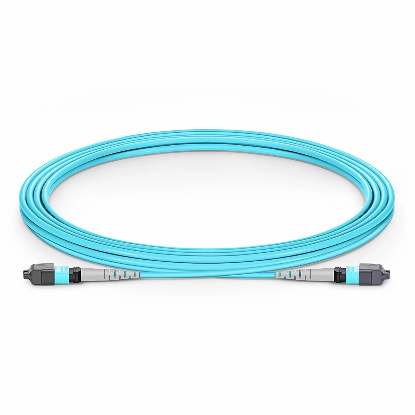 3m (10ft) MTP® Jumper, MTP®-8 UPC (Female) to MTP®-8 UPC (Female), 8 Fibers, Multimode (OM3), Plenum (OFNP), 0.35dB Max, Type B, Aqua