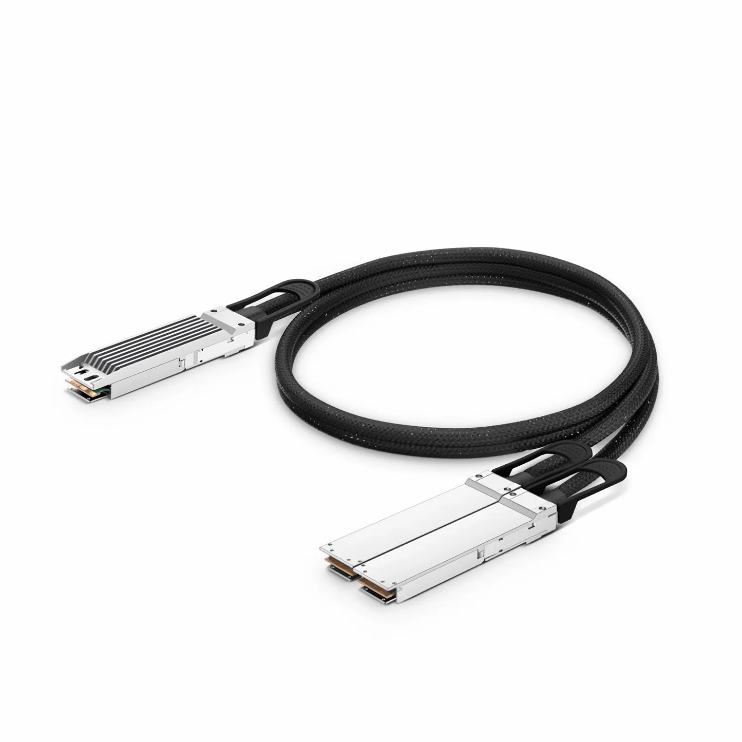 0.5m (2ft) NVIDIA/Mellanox Compatible 800G OSFP 8 x 100G PAM4 Finned Top to 2 x 400G OSFP 4 x 100G PAM4 Flat Top InfiniBand NDR Passive Direct Attach Copper Breakout Cable for Quantum-2 Switches and ConnectX-7 HCA