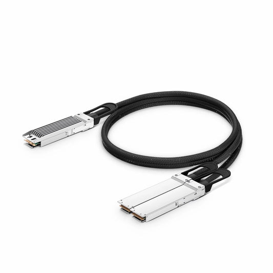 0.5m (2ft) NVIDIA/Mellanox Compatible 800G OSFP 8 x 100G PAM4 Finned Top to 2 x 400G OSFP 4 x 100G PAM4 Flat Top InfiniBand NDR Passive Direct Attach Copper Breakout Cable for Quantum-2 Switches and ConnectX-7 HCA