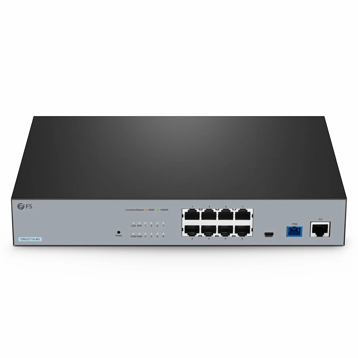 ONU2110-8G, XPON (GPON + EPON) MDU ONU with 1 x PON, 8 x GE