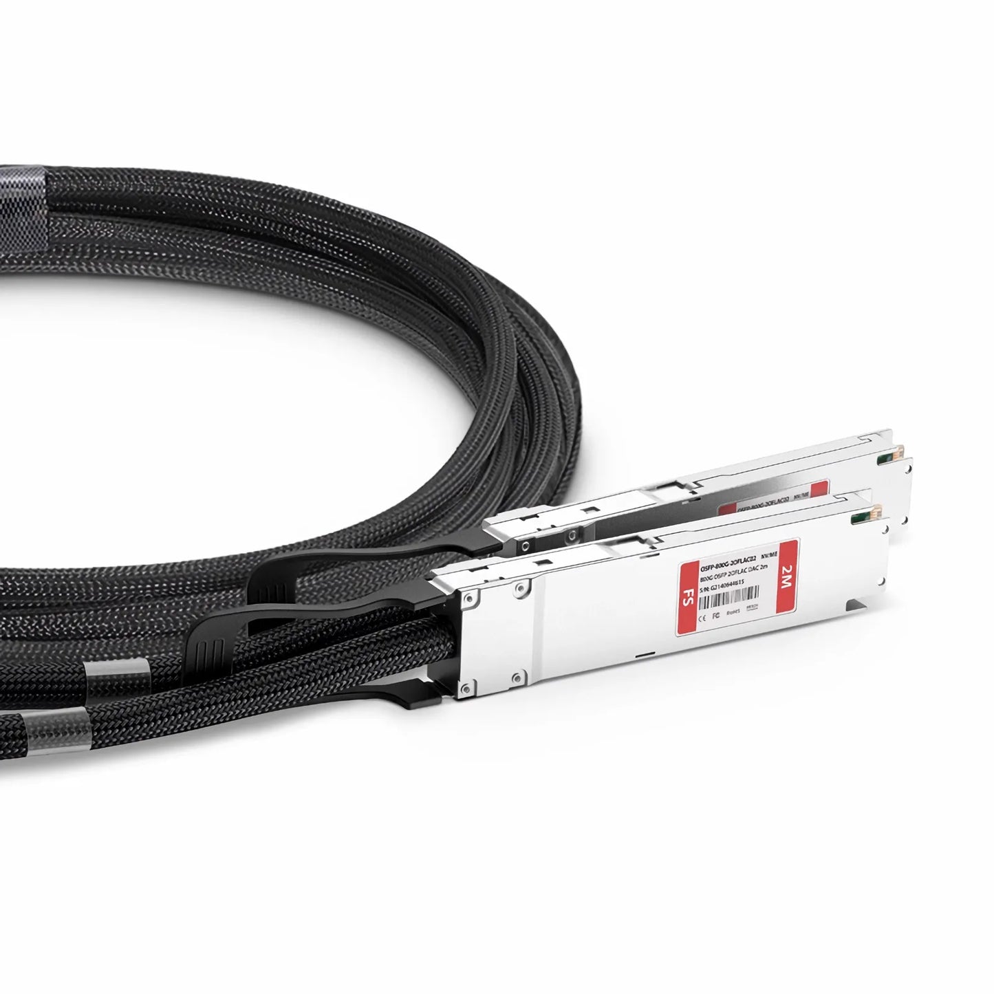 2m (7ft) NVIDIA/Mellanox MCA7J60-N002 Compatible 800G OSFP 8 x 100G PAM4 Finned Top to 2 x 400G OSFP 4 x 100G PAM4 Flat Top Ethernet Active Direct Attach Copper Breakout Cable