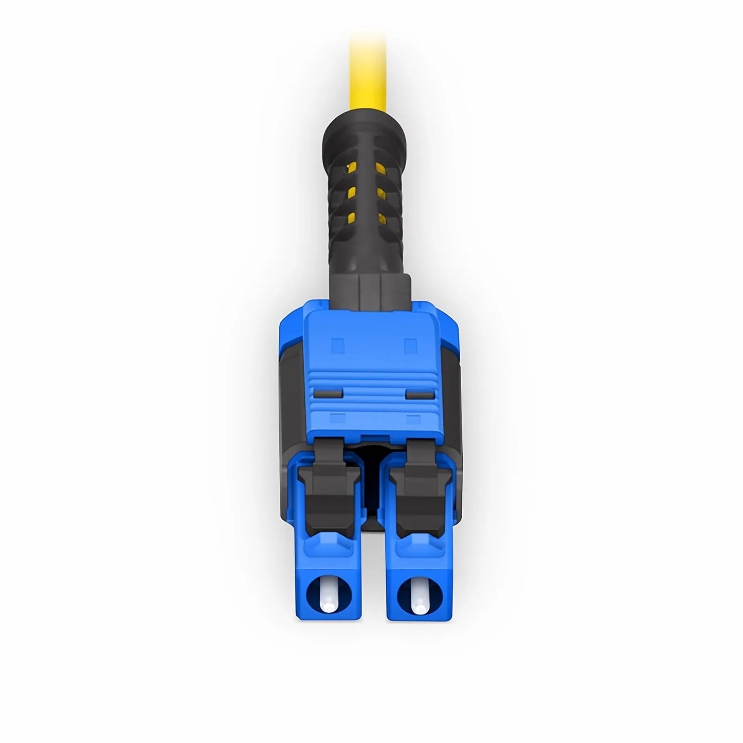 3m (10ft) Fiber Patch Cable, 2 Fibers, MDC UPC Duplex to LC UPC Duplex Flat Clip with Push-Pull Boot Uniboot, Single Mode (OS2), Riser (OFNR), 2.0mm, Yellow