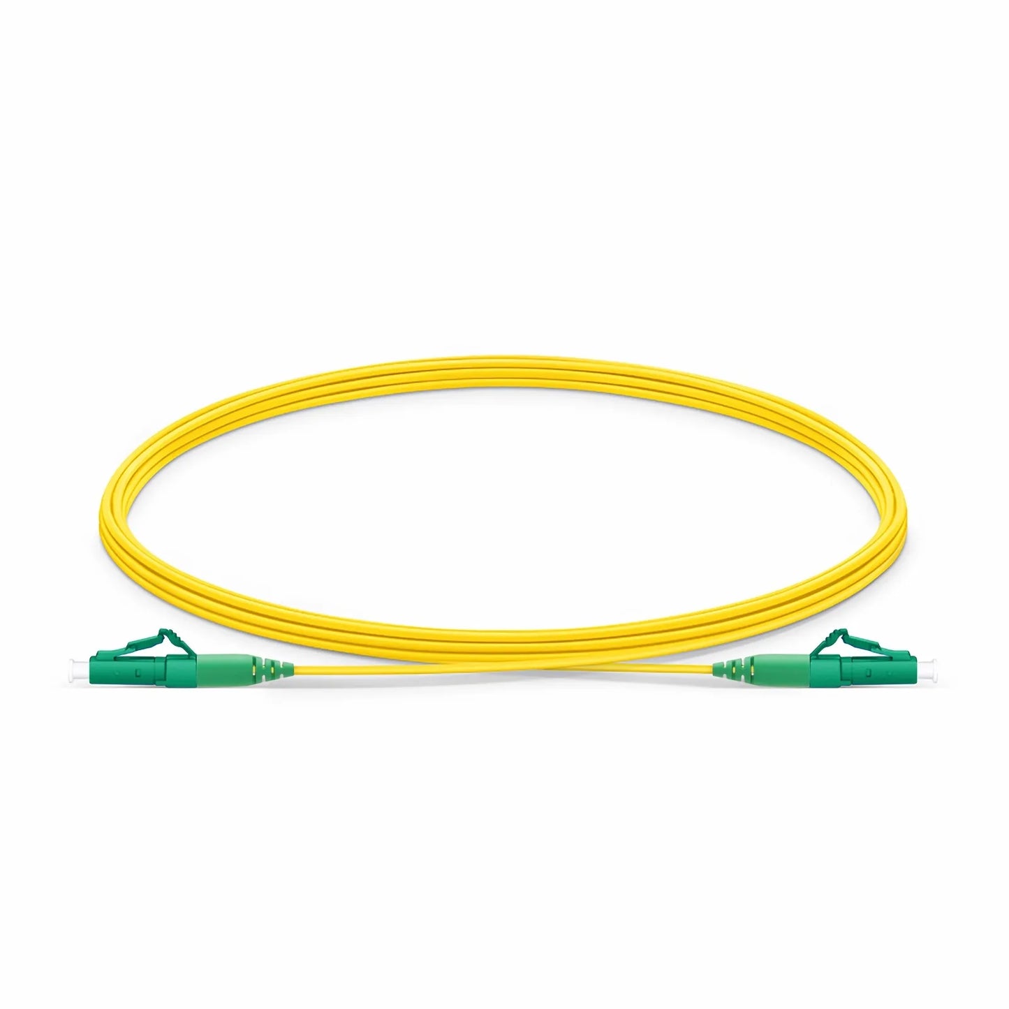 3m (10ft) Fiber Patch Cable, 1 Fiber, LC APC Simplex to LC APC Simplex, Single Mode (OS2), Riser (OFNR), 1.2mm, Tight-Buffered, Yellow