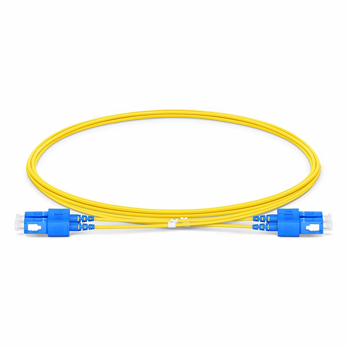2m (7ft) Fiber Patch Cable, 2 Fibers, SC UPC Duplex to SC UPC Duplex, Single Mode (OS2), Riser (OFNR), 1.2mm, Tight-Buffered, Yellow