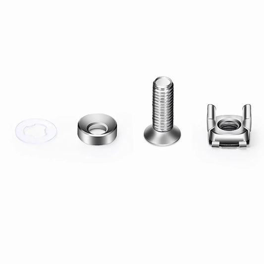 M6×20mm Screw and Nut, Nickel-plated, Silver, 50pcs/Pack