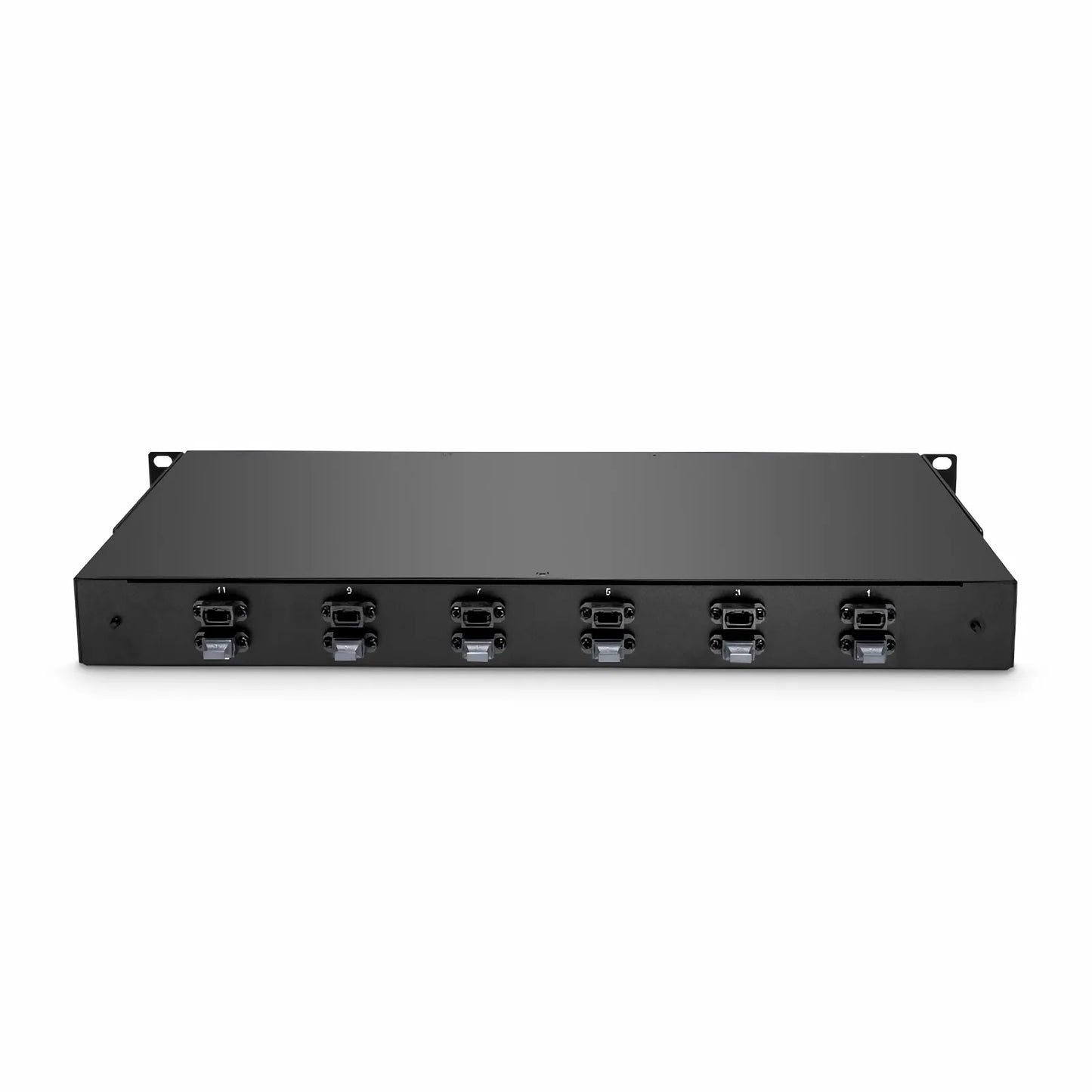 FHU™ 1U MTP®-LC Cassette, OS2 Single Mode, Universal, 96 Fibers, 12 x MTP®-8 (Male) to 24 x LC Quad (Blue), 0.35dB Max.