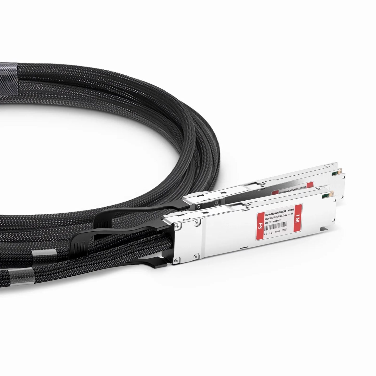 1m (3ft) NVIDIA/Mellanox MCA7J60-N001 Compatible 800G OSFP 8 x 100G PAM4 Finned Top to 2 x 400G OSFP 4 x 100G PAM4 Flat Top InfiniBand NDR Active Direct Attach Copper Breakout Cable for Quantum-2 Switches and ConnectX-7 HCA