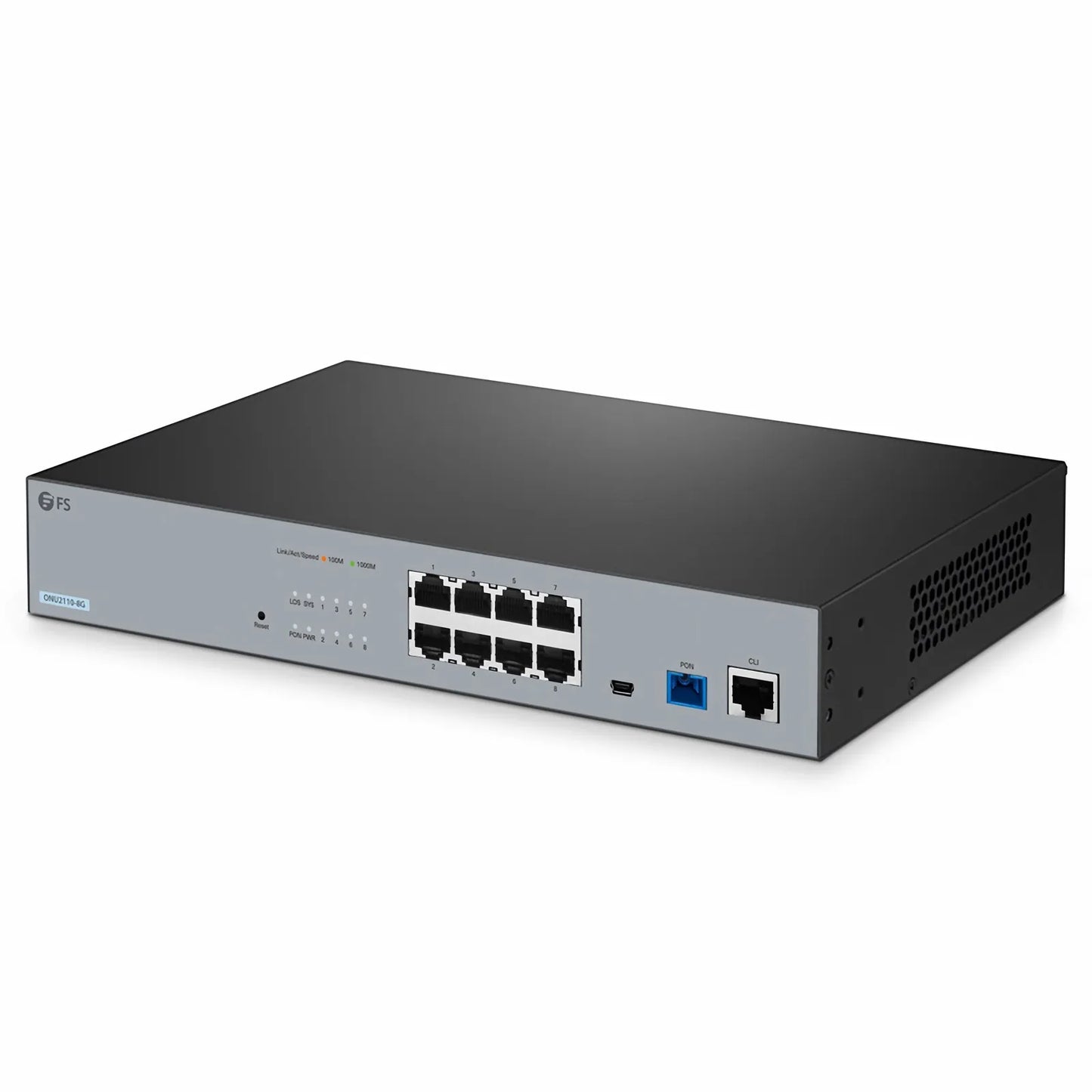 ONU2110-8G, XPON (GPON + EPON) MDU ONU with 1 x PON, 8 x GE
