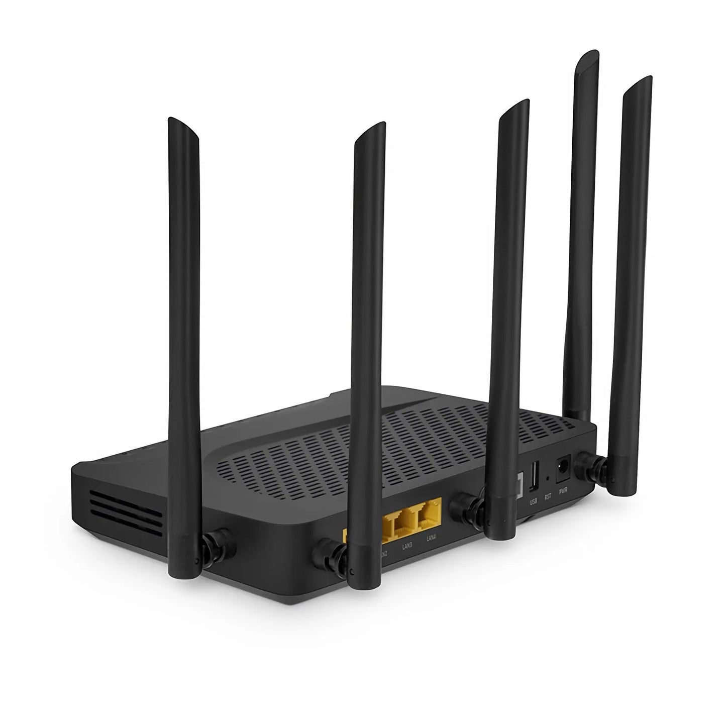 ONU1911-4GVC-W, XPON (GPON+EPON) ONU, with 1x PON, SC/UPC, 4x GE, 1x POTS, 1x USB, 1x RF, and 5x External Antennas (3000M WiFi 6)