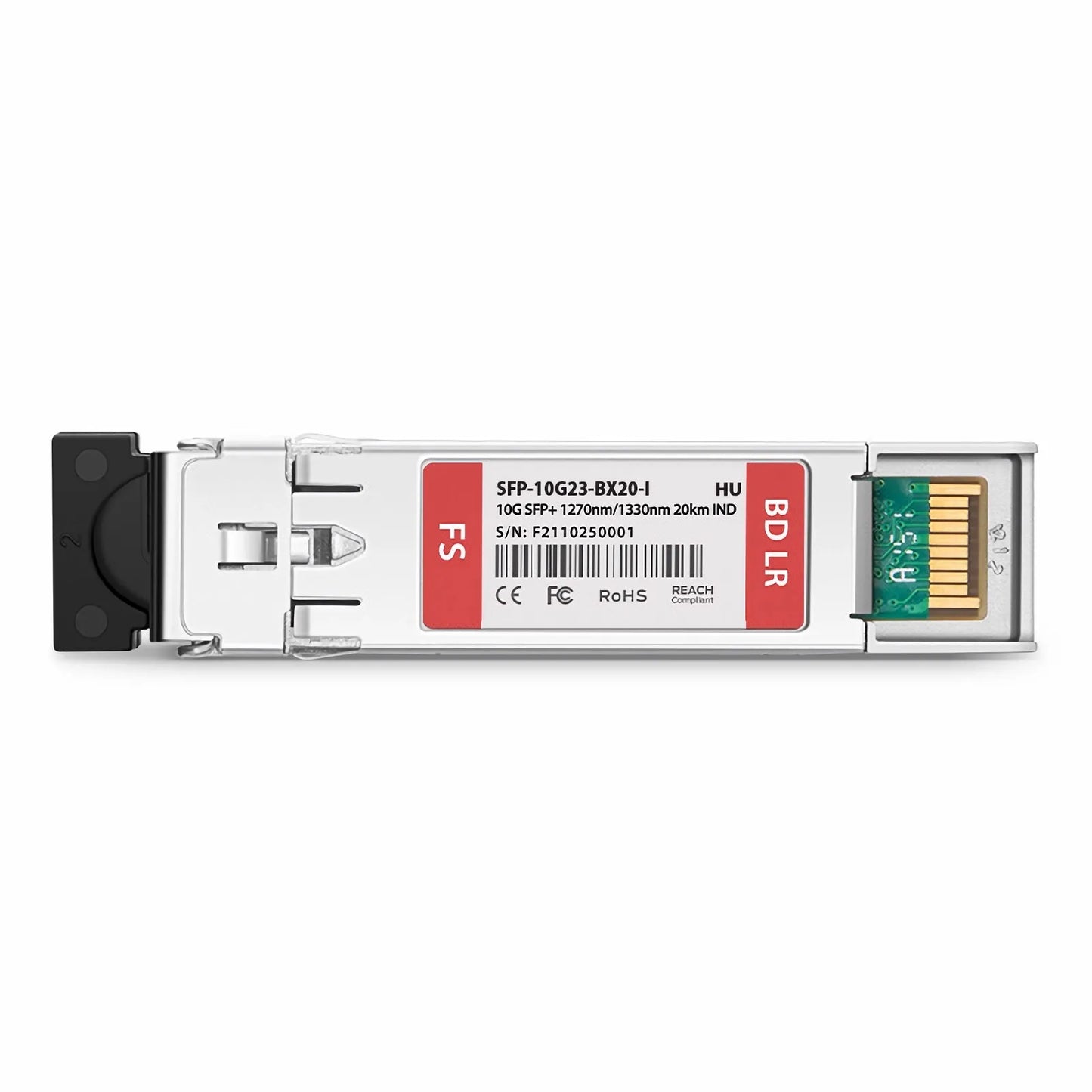 HW Compatible 10GBASE-BX20-U BiDi SFP+ 1270nm-TX/1330nm-RX 20km DOM Simplex LC/UPC SMF Optical Transceiver Module (Industrial)