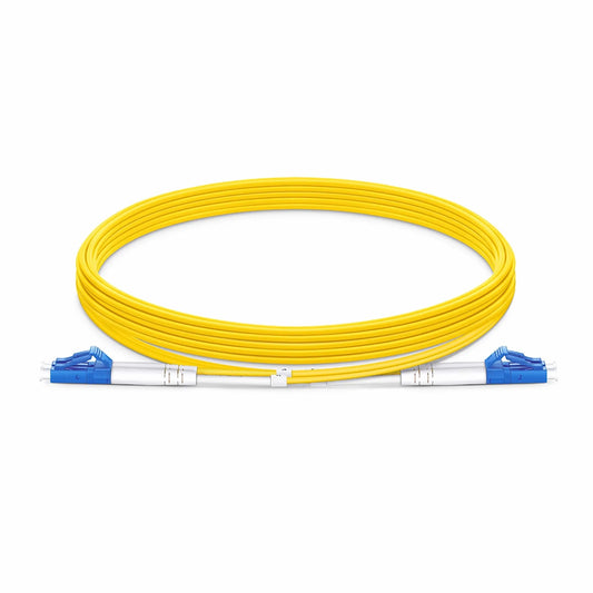 5m (16ft) Fiber Patch Cable, 2 Fibers, LC UPC Duplex to LC UPC Duplex, Single Mode (OS2), Plenum (OFNP), 1.6mm, Tight-Buffered, Yellow