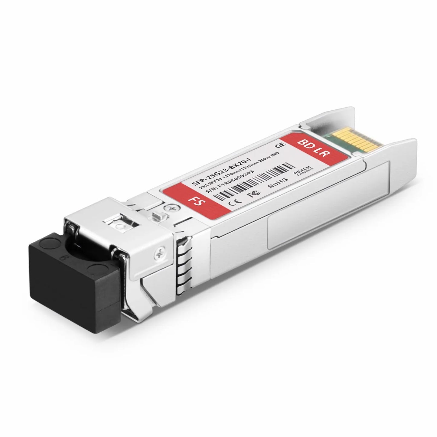 Generic Compatible 25GBASE-U SFP28 BiDi 1270nm-TX/1330nm-RX 20km DOM Simplex LC/UPC SMF Optical Transceiver Module (Industrial)