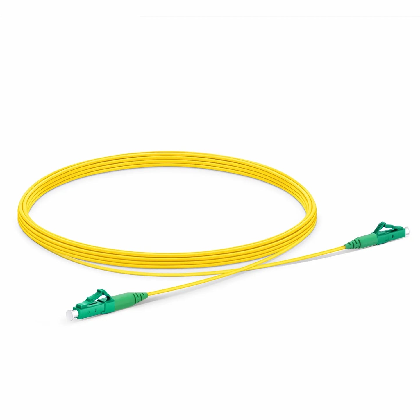 5m (16ft) Fiber Patch Cable, 1 Fiber, LC APC Simplex to LC APC Simplex, Single Mode (OS2), Riser (OFNR), 1.2mm, Tight-Buffered, Yellow