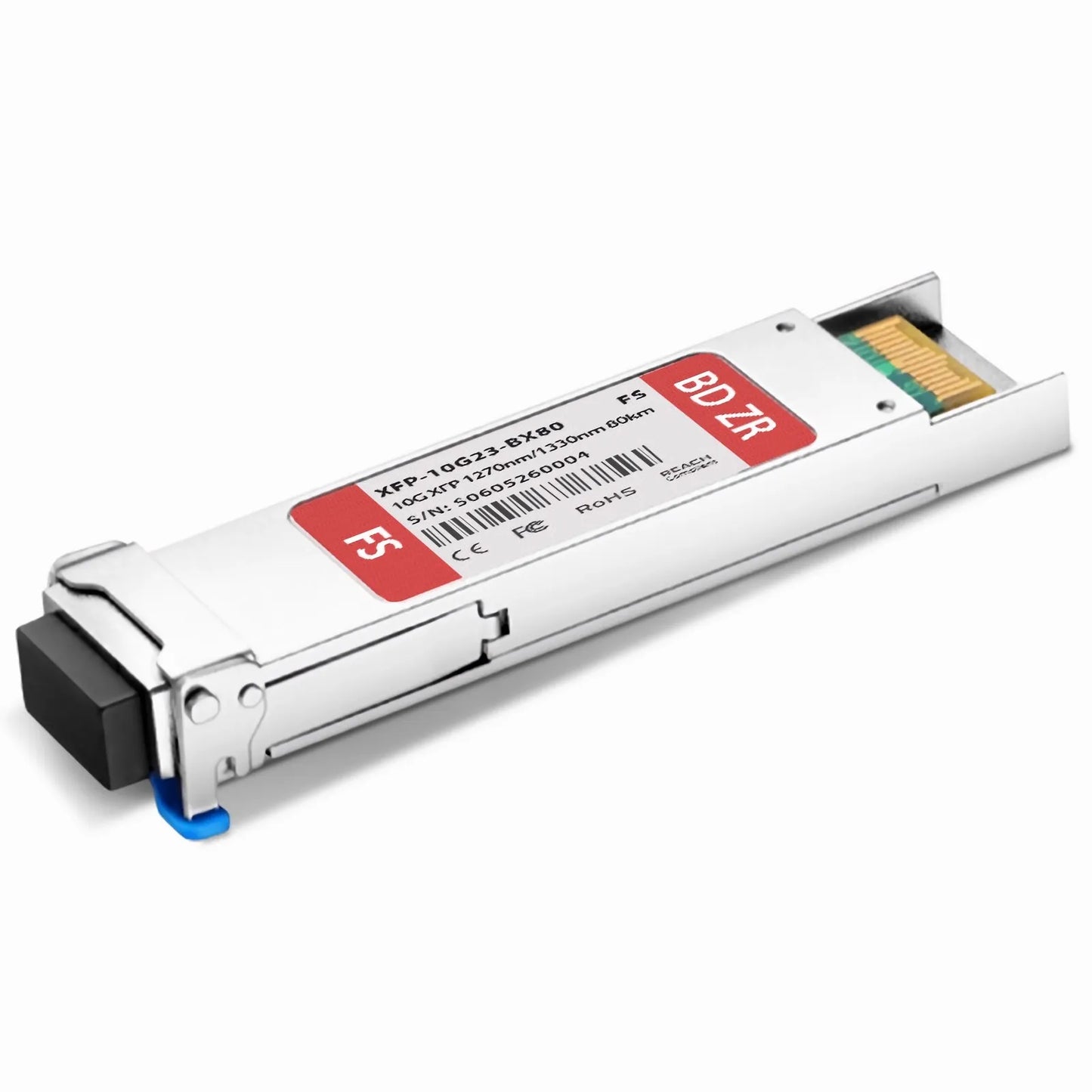 10GBASE-BX XFP BiDi 1270nm-TX/1330nm-RX 80km DOM Simplex LC SMF Optical Transceiver Module for FS Switches